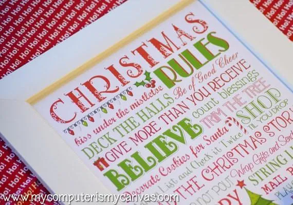 Christmas Rules Subway Art PRINTABLE