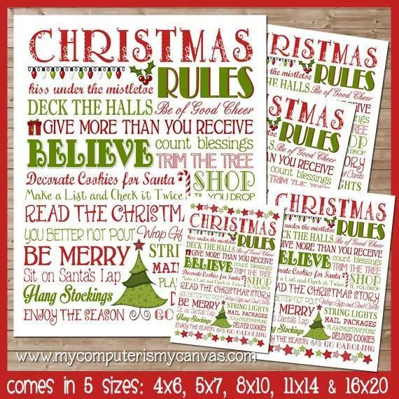 Christmas Rules Subway Art PRINTABLE