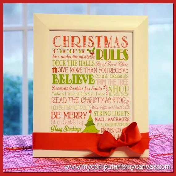 Christmas Rules Subway Art PRINTABLE