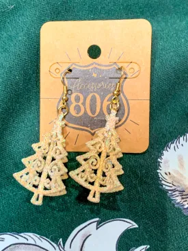 Christmas Tree Accessories 806 Earrings - White