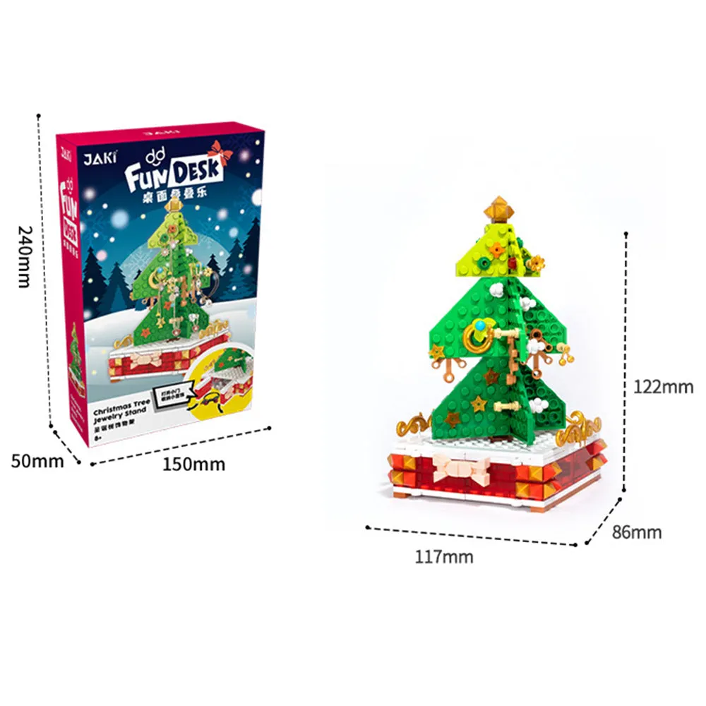 Christmas Tree Jewelry Stand Desktop Jenga Building Blocks Toys Gift, TO0009