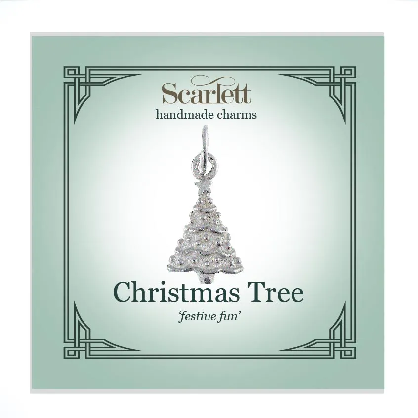 Christmas Tree Personalised Silver Charm