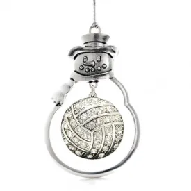 Christmas Volleyball Ornament with Crystal Volleyball Charm