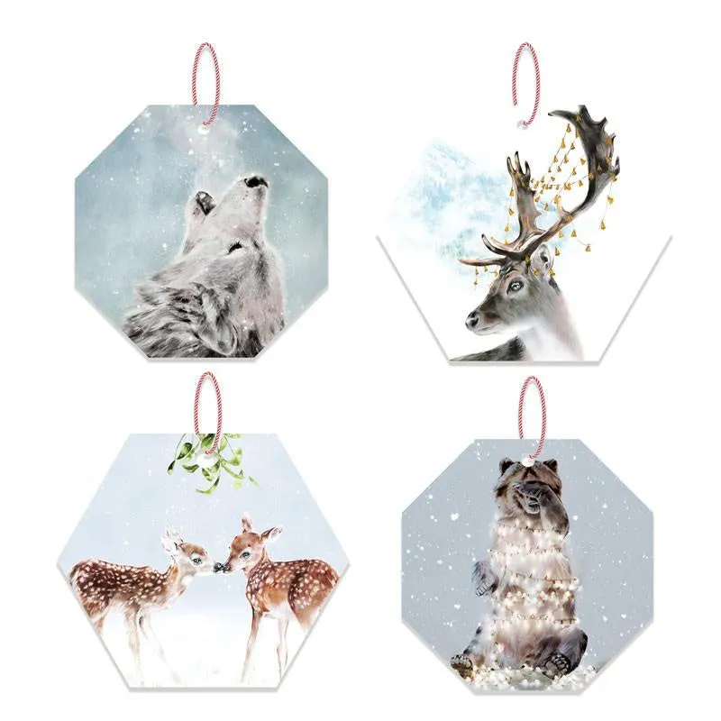 Christmas Woodland Set of Four Ornaments