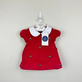 Classic Prep Childrenswear Paige Dress Crimson w/ Woody 6-9 Months NWT