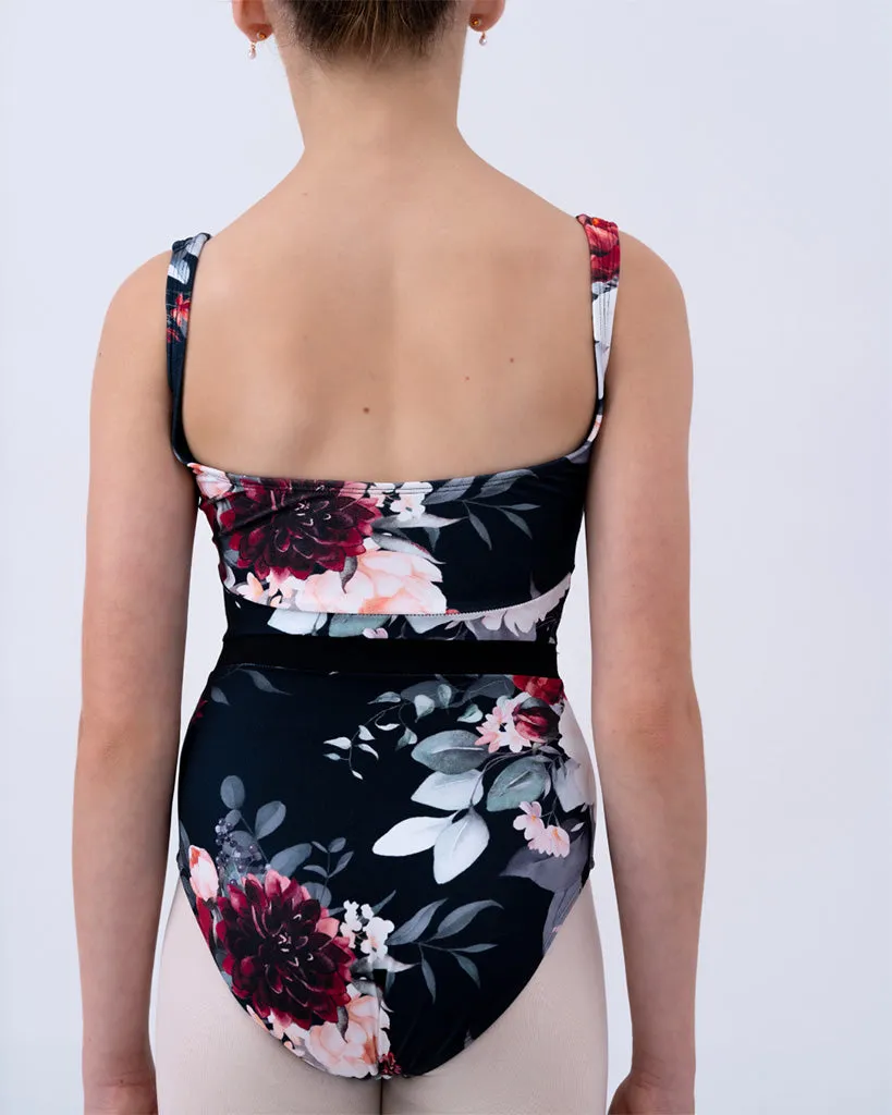 Claudia Dean World Grace White Christmas Collection Floral Camisole Leotard - Women - Mistletoe Print