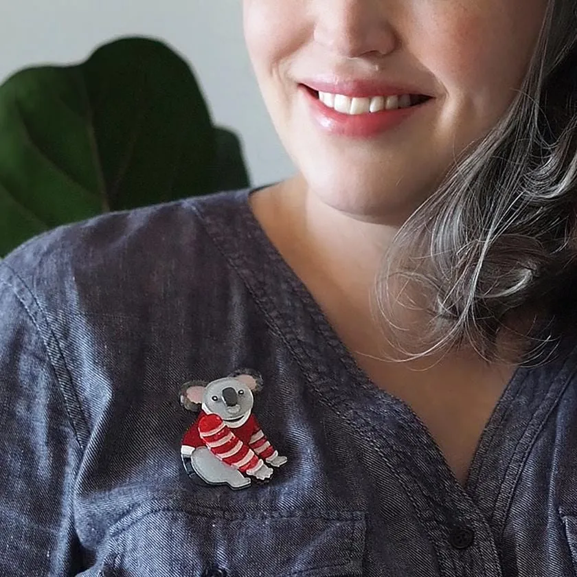 Comfy Christmas Koala Brooch