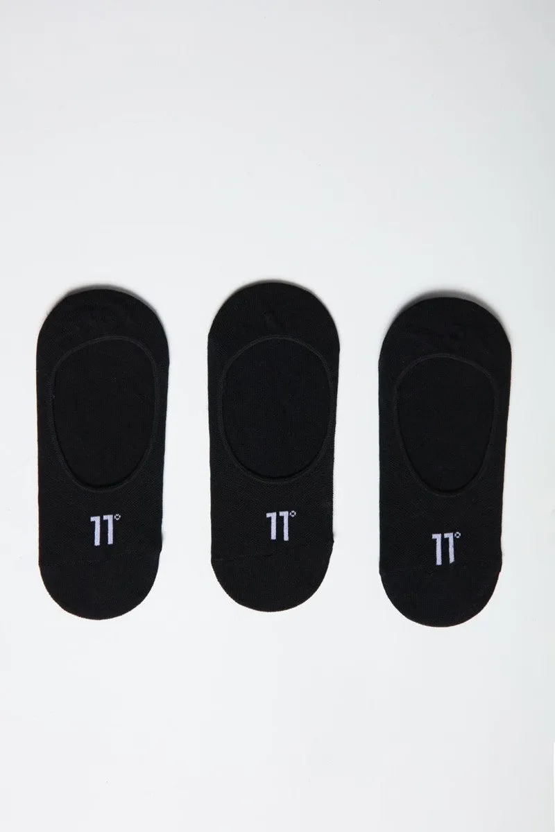 Core Invisible Sock 3 Pack - Black