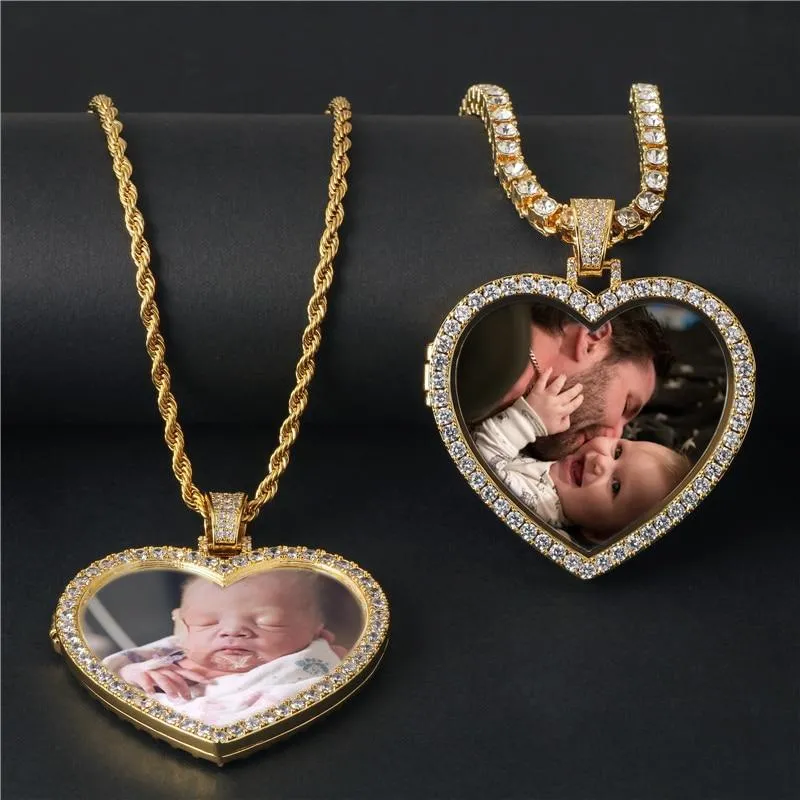 Custom Heart Photo Medallions Necklace Christmas Gifts