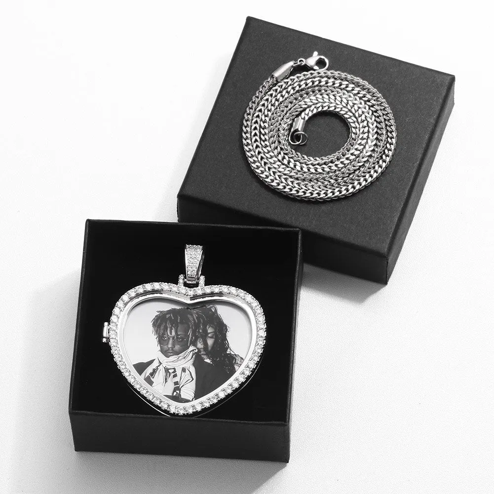 Custom Heart Photo Medallions Necklace Christmas Gifts