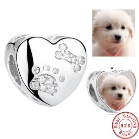 Custom Pet Paw Print Charm- Photo Charms-Pet Photo Charm