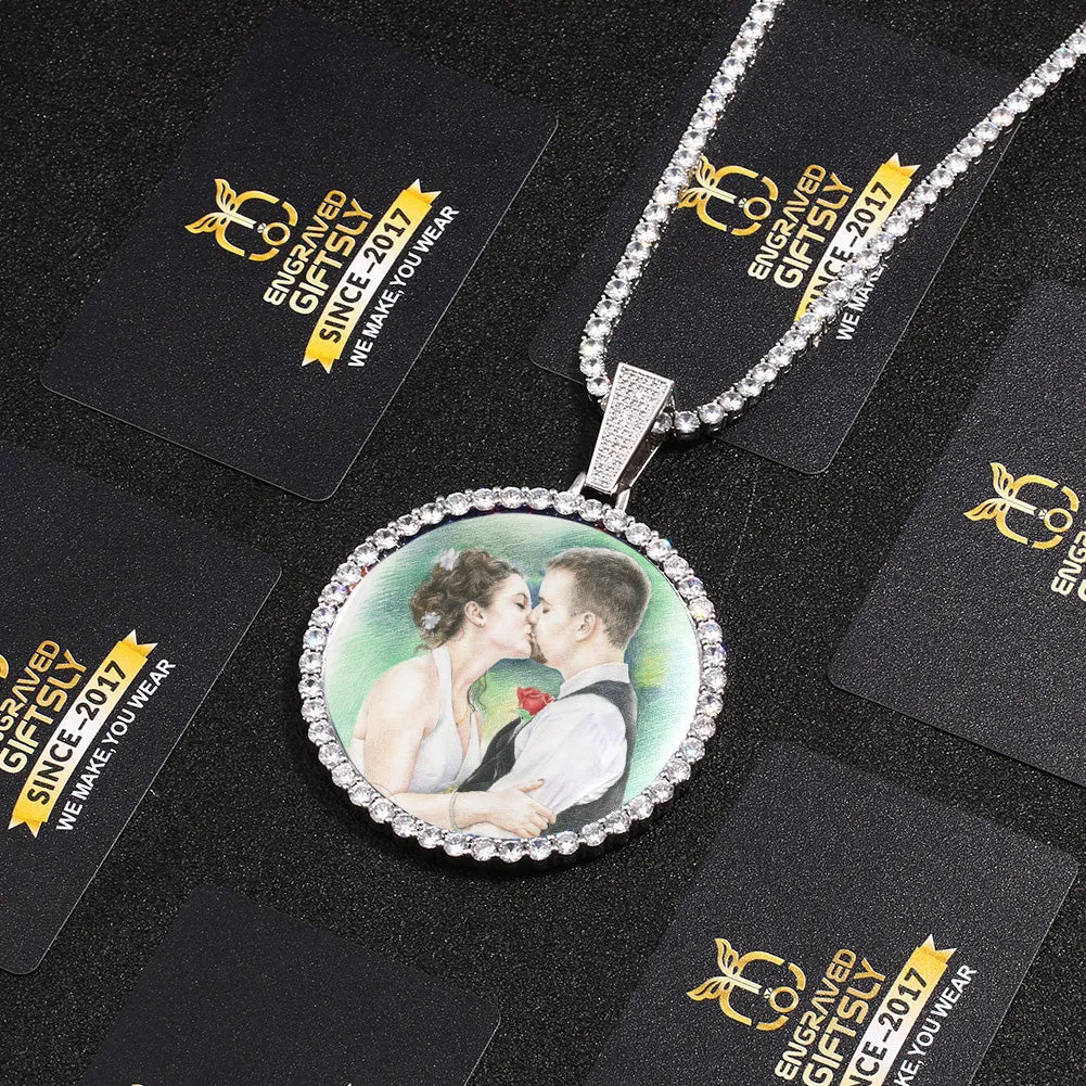 Custom Photo Medallion Necklace- Plating Of Gold Medallion Necklace Christmas Gifts For Boyfriend