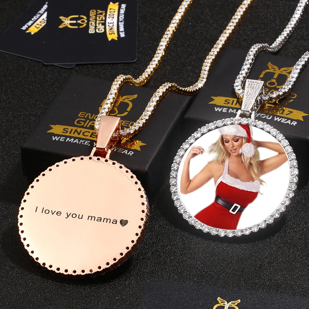 Custom Photo Medallion Necklace- Plating Of Gold Medallion Necklace Christmas Gifts For Boyfriend