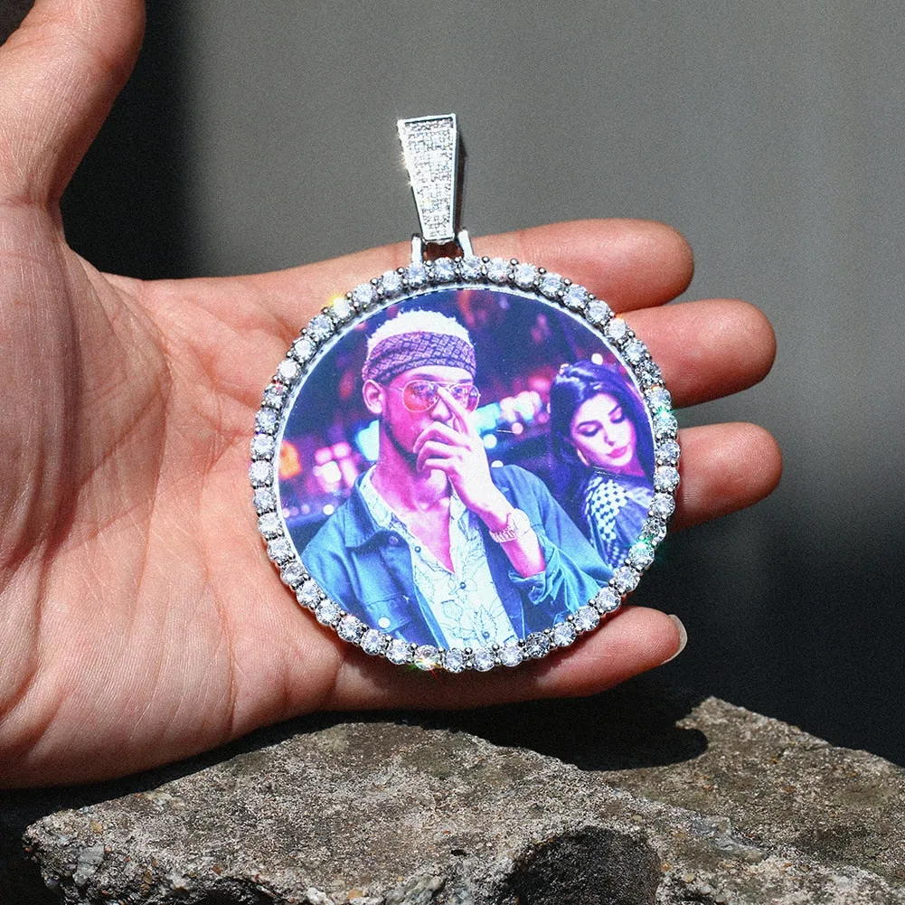 Custom Photo Medallion Necklace- Plating Of Gold Medallion Necklace Christmas Gifts For Boyfriend