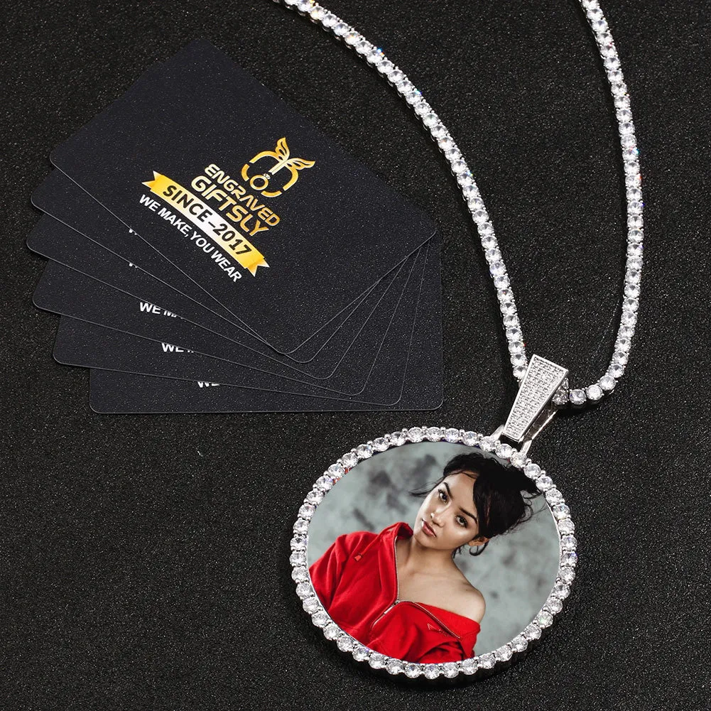 Custom Photo Medallion Necklace- Plating Of Gold Medallion Necklace Christmas Gifts For Boyfriend