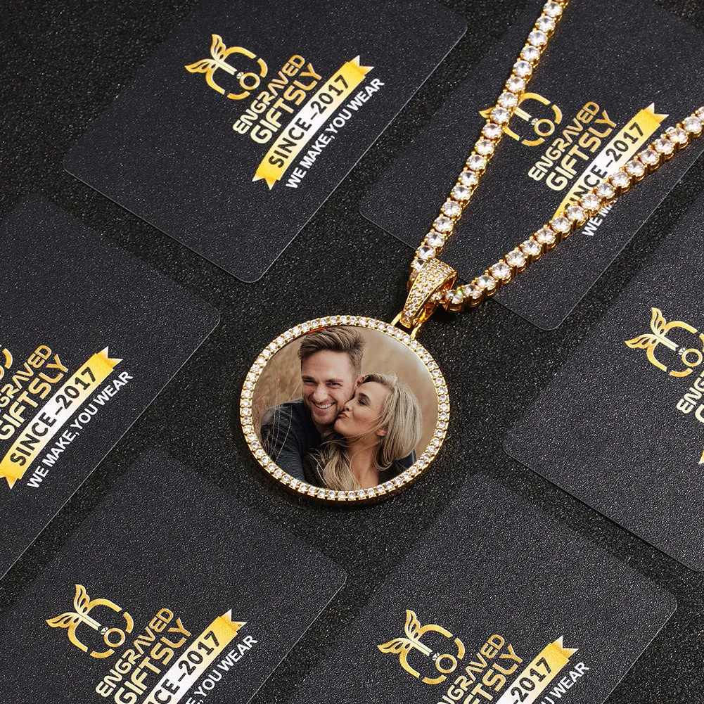 Custom Photo Medallion Necklace- Plating Of Gold Medallion Necklace Christmas Gifts For Boyfriend