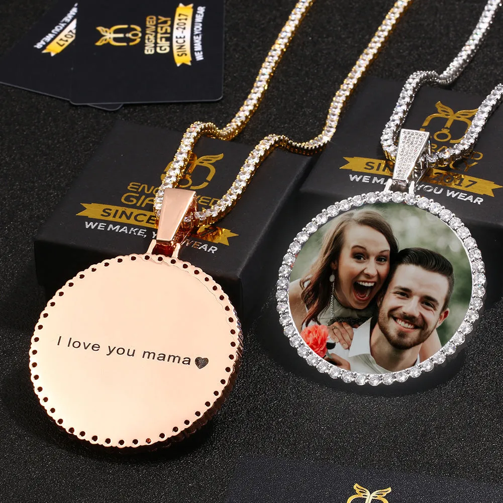 Custom Photo Medallion Necklace- Plating Of Gold Medallion Necklace Christmas Gifts For Boyfriend