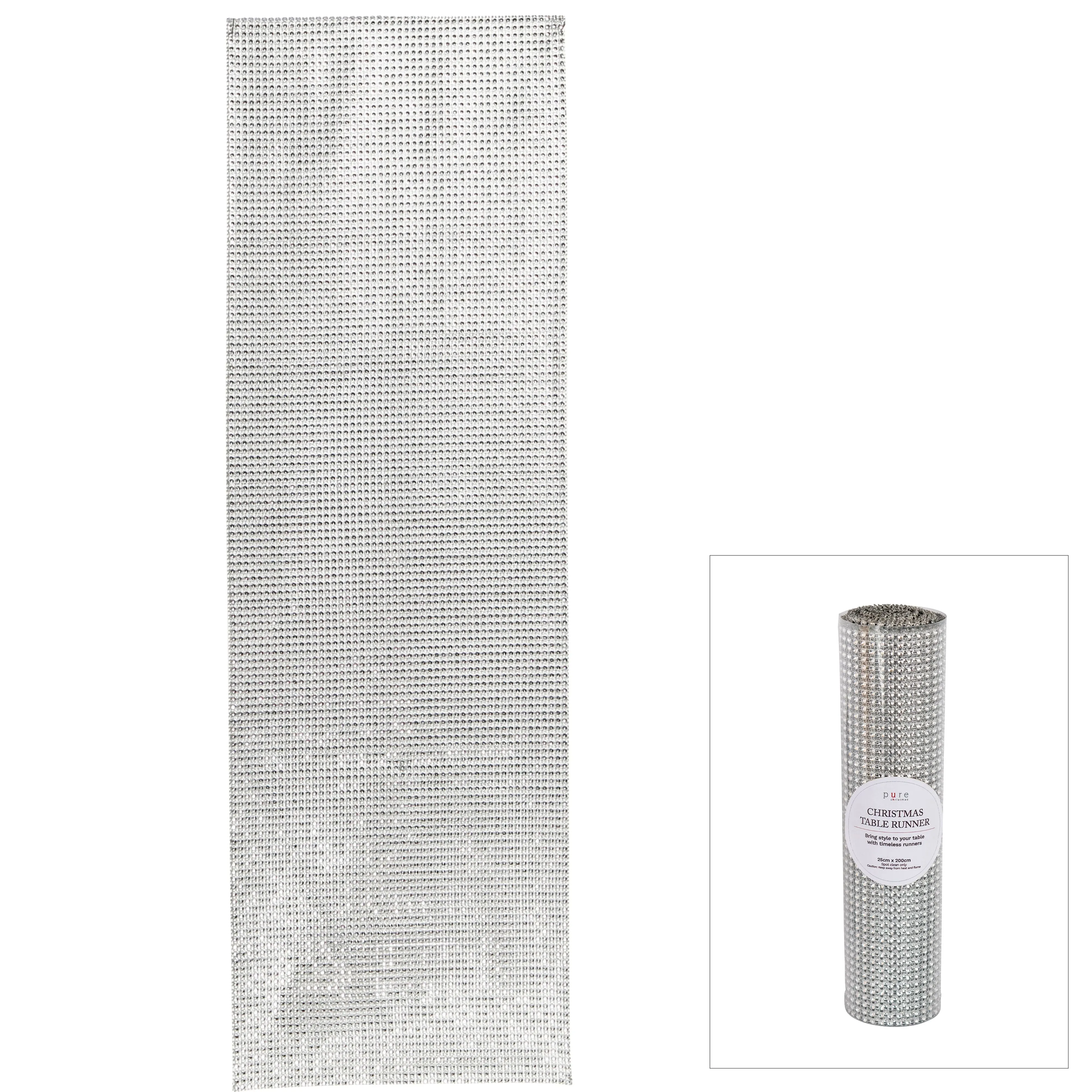 Diamonte Table Runner Silver