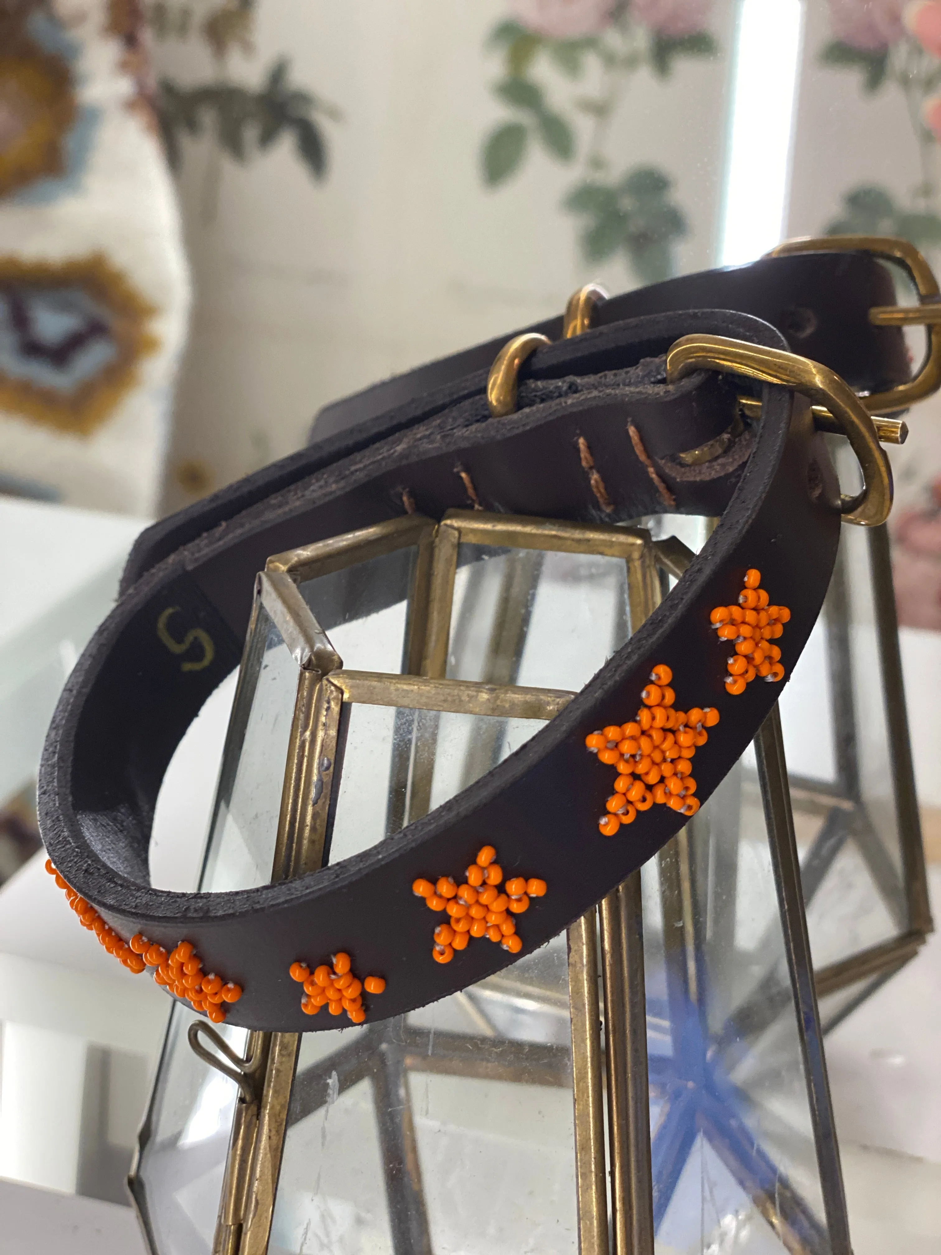 Dog Collar - Orange stars