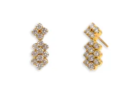 Earrings 18kt Glamorous Vintage Studs with Diamonds