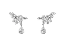 Earrings 18kt Gold Look-at-me Marquise & Pear Illusion Diamonds