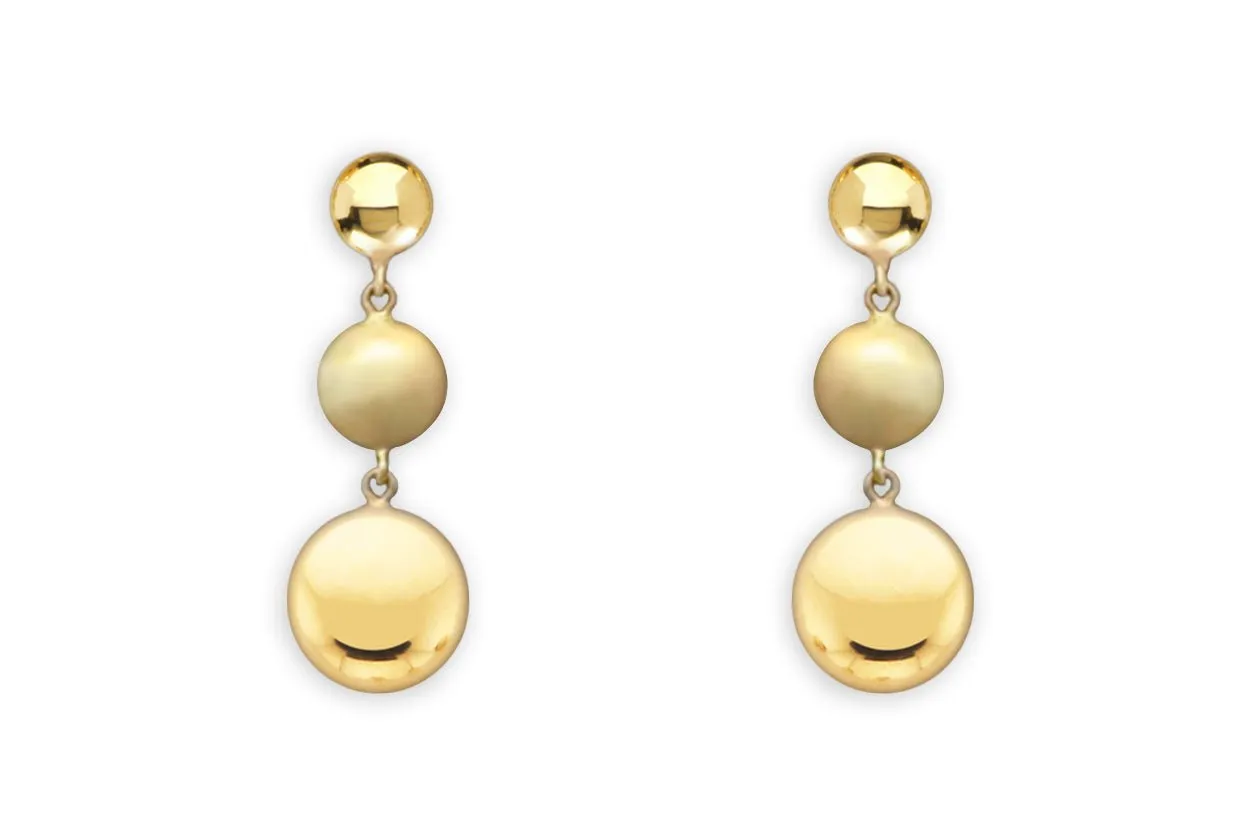 Earrings 18kt Yellow Gold Disc Drops