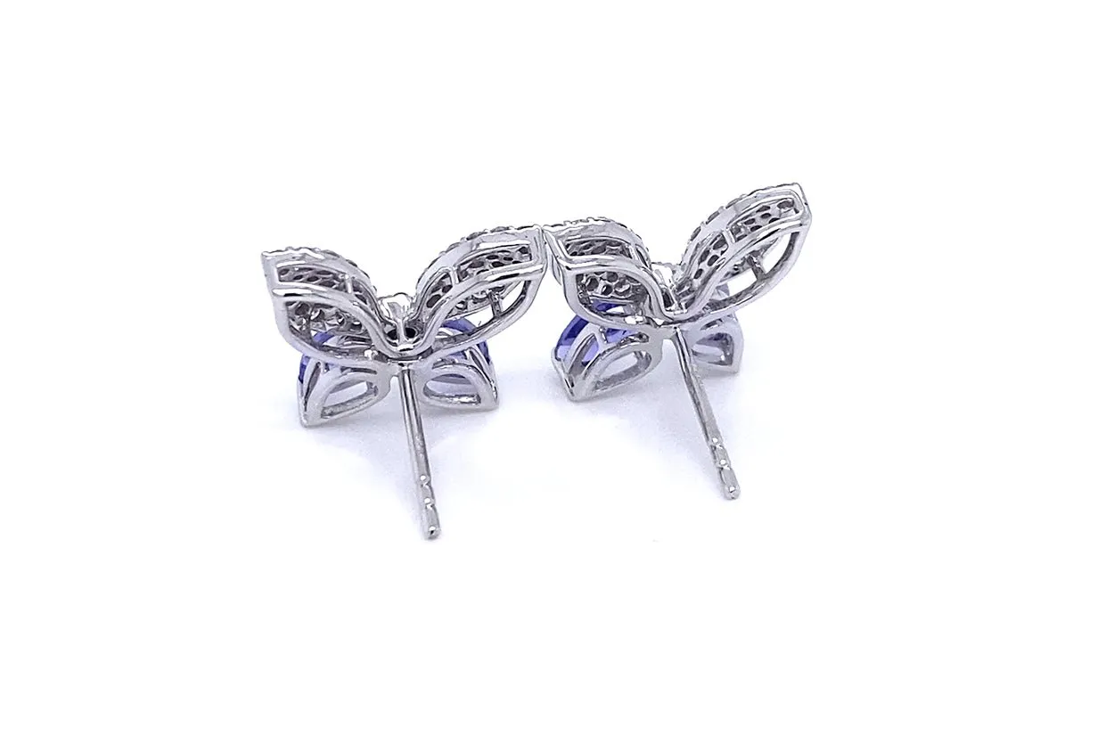 Earrings Butterfly 14kt Gold Tanzanite & Diamonds