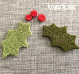 Felt Holly Leaves and Berries