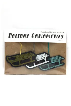 Felt Ornaments - Toboggans Trio