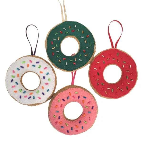 Felted Donut Ornament