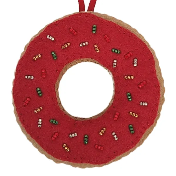 Felted Donut Ornament