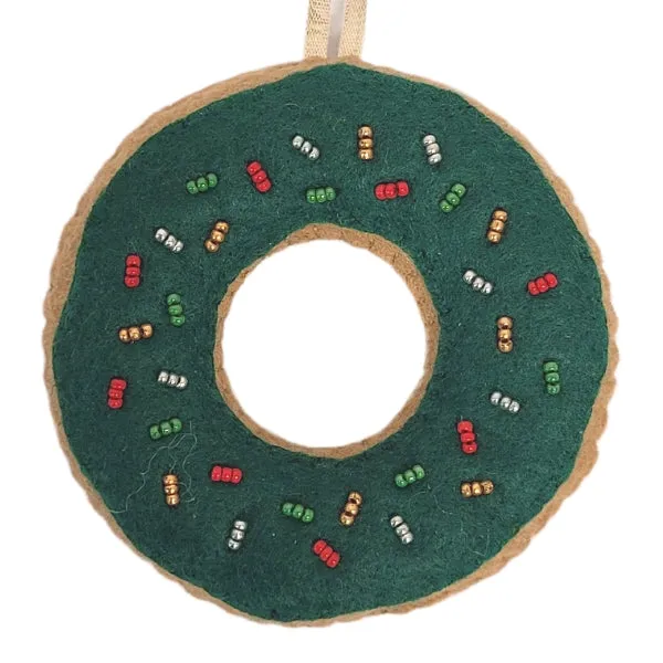 Felted Donut Ornament