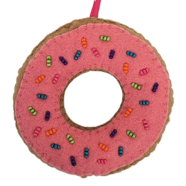 Felted Donut Ornament