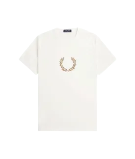 Flocked Laurel Wreath T-Shirt - White