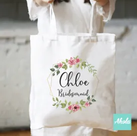 Floral wreath Bridesmaid Tote Bag 花環伴娘手挽袋