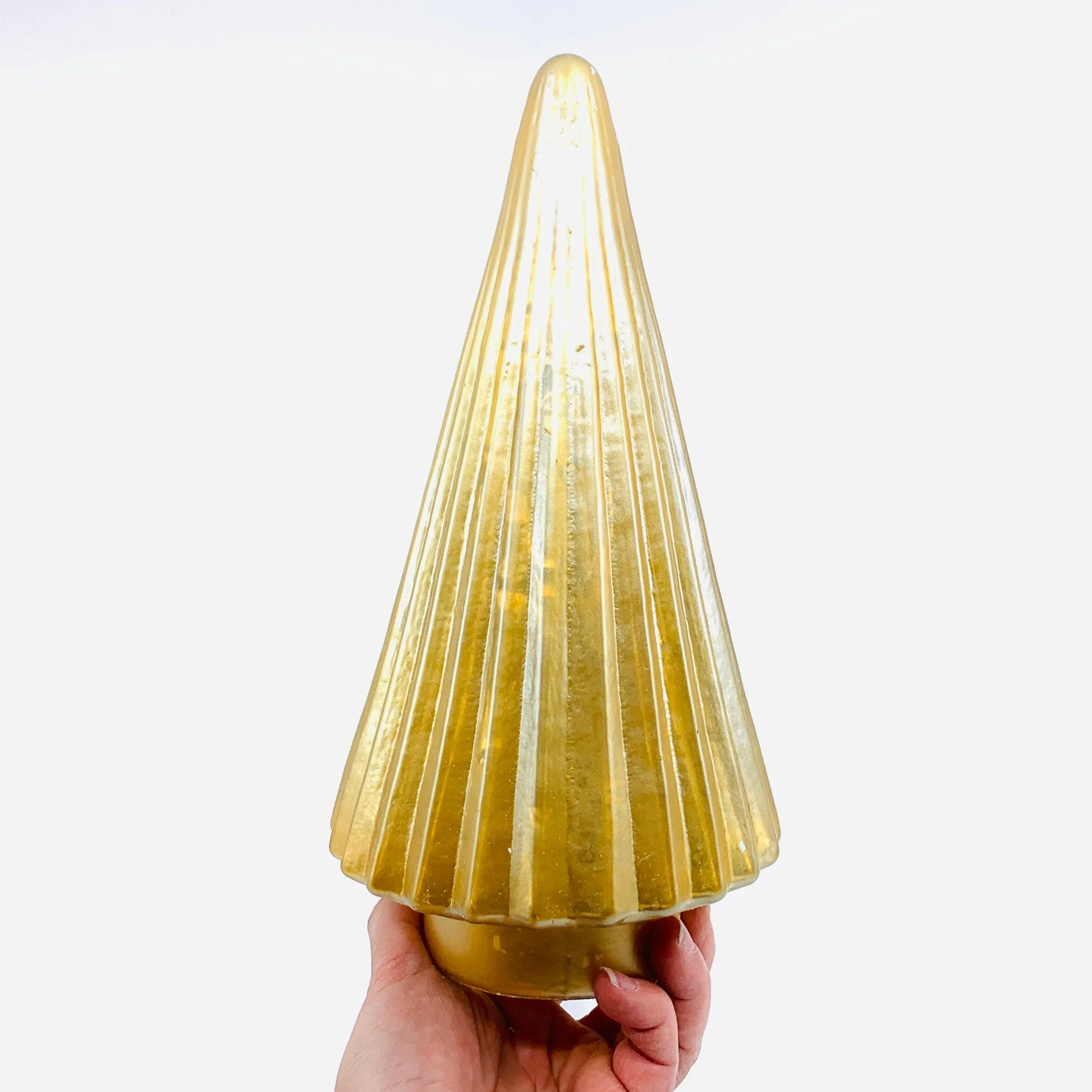 Fluted Mercury Glass Tree 2, Champagne