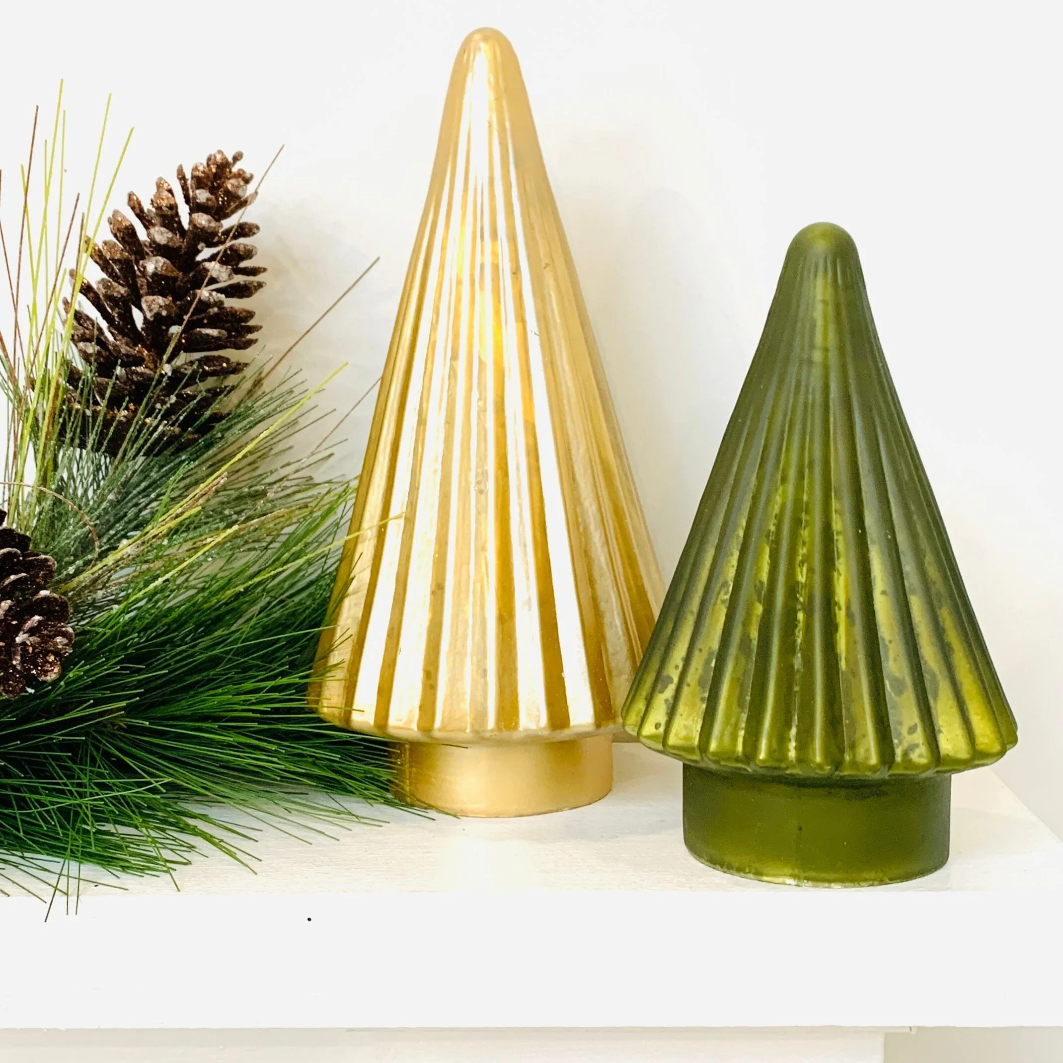 Fluted Mercury Glass Tree 2, Champagne