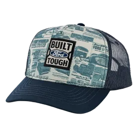 Ford Built Ford Tough Vintage Flat Bill Trucker Hat