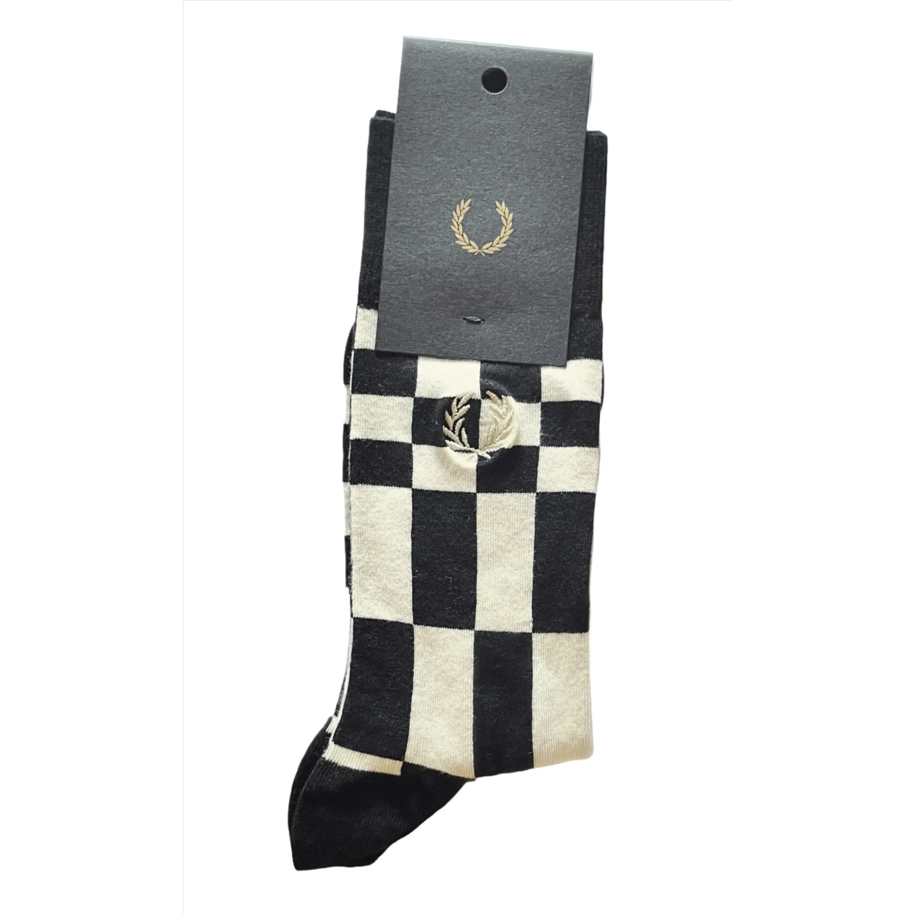 Fred Perry C8151 Chequerboard - Black / White - Socks