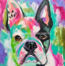 French bulldog - commisioned 60 x60 cm