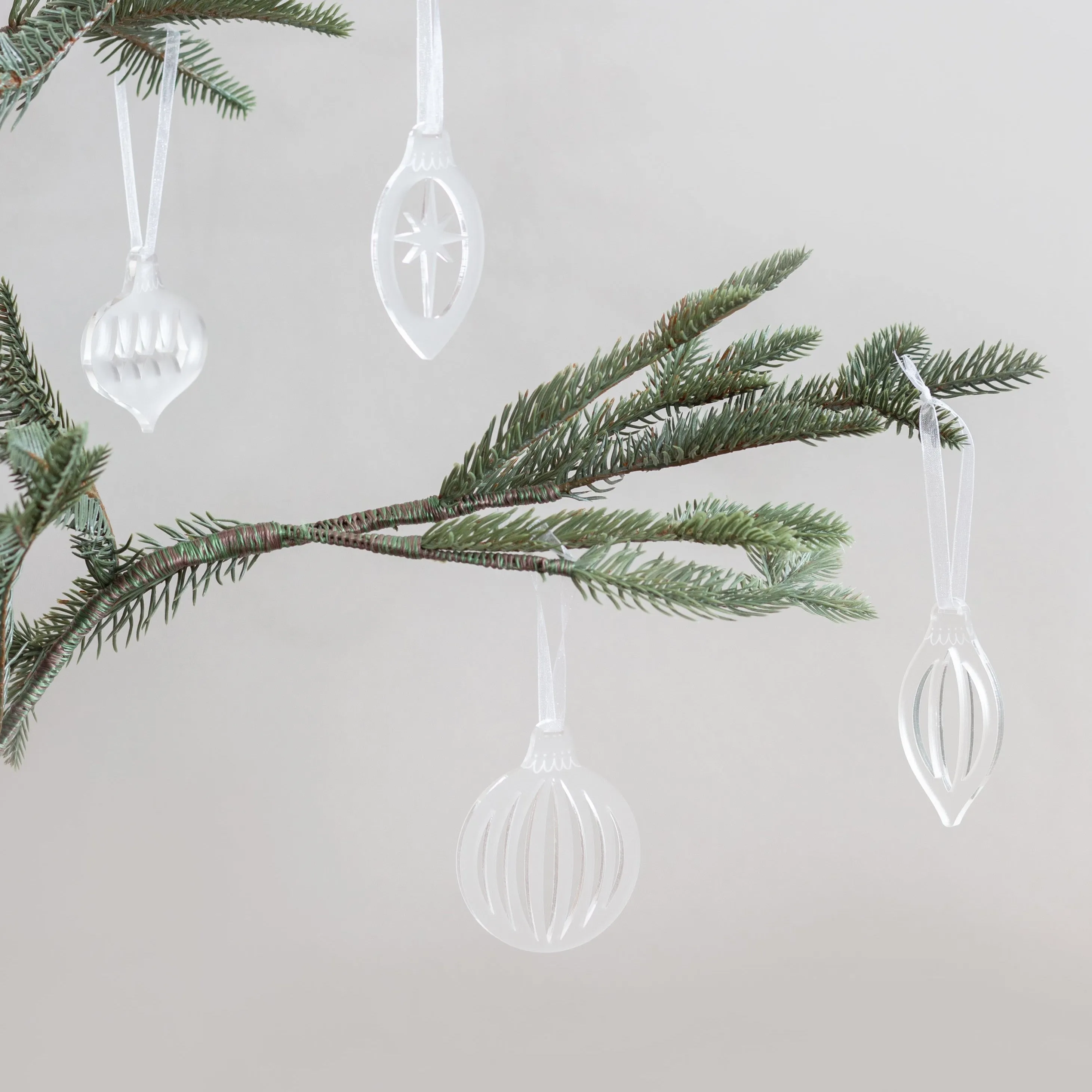 Frosted Bauble Ornament Set