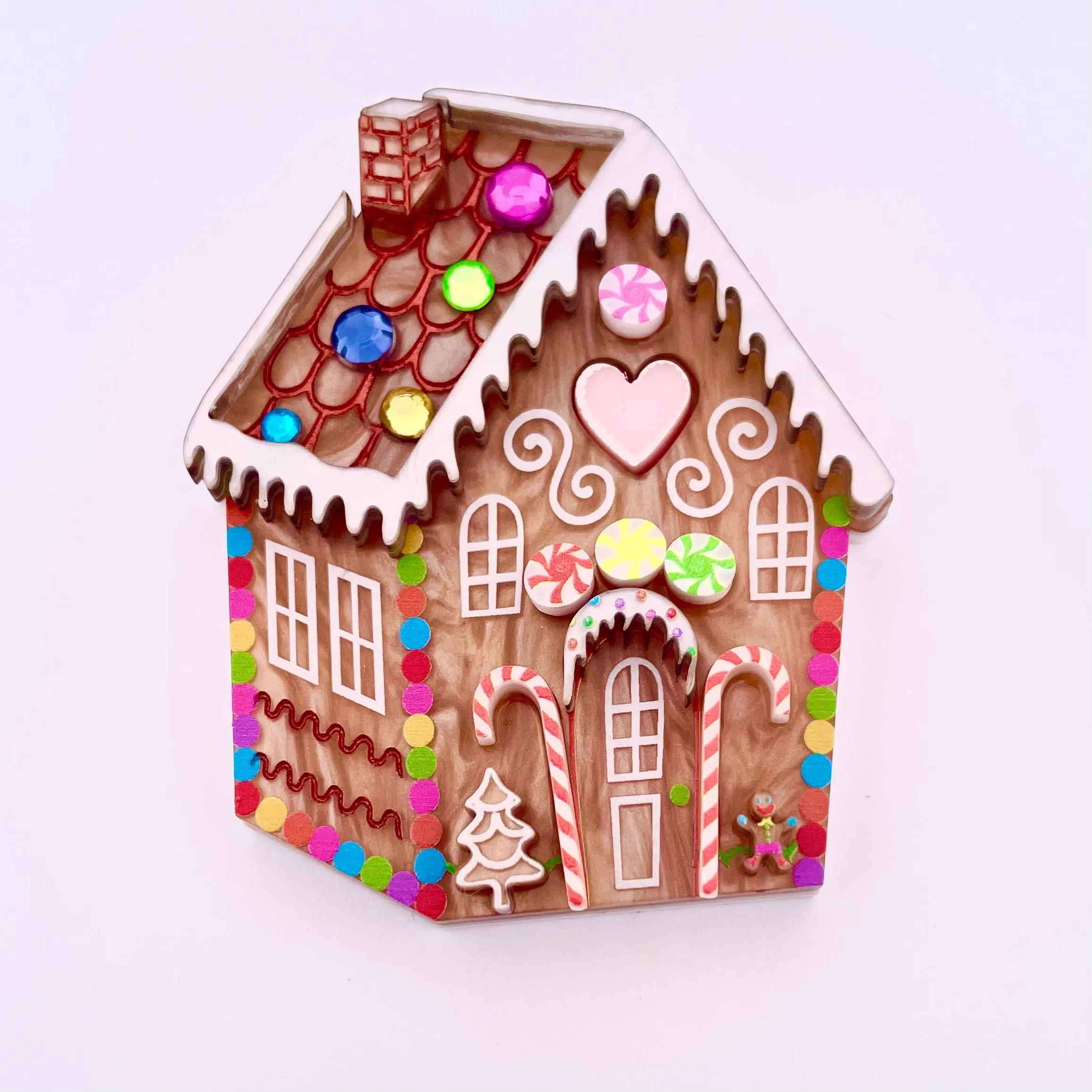 Gingerbread house - Brooch - Set of 4