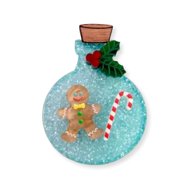 Gingerbread tiny bottle - Mini Brooch