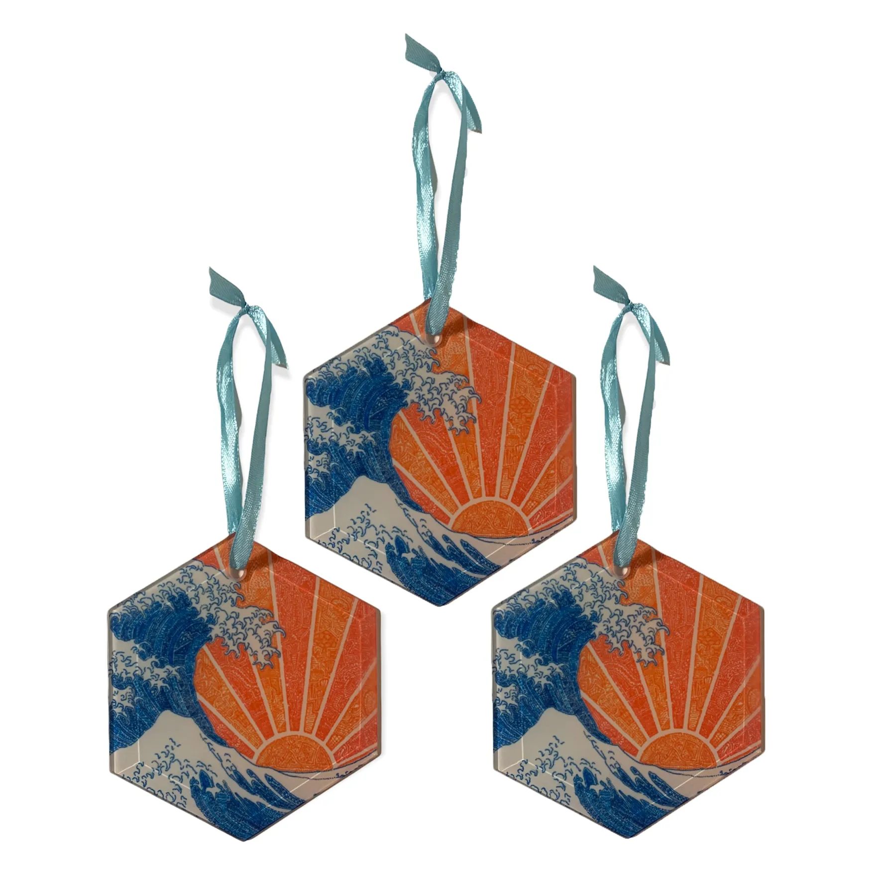 Glass Ornaments - Off California (Red/Orange)