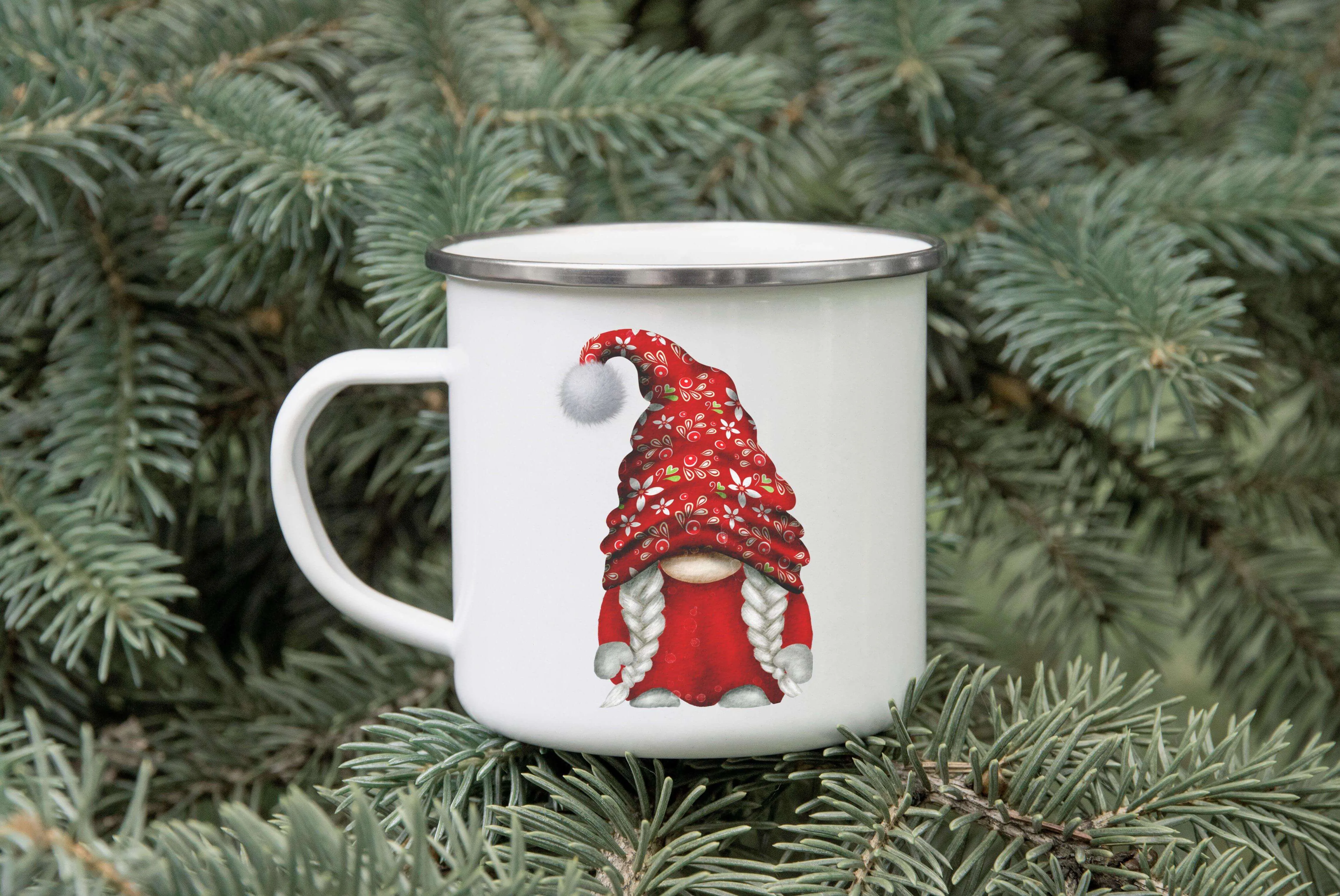 Gnome Christmas Enamel Mug