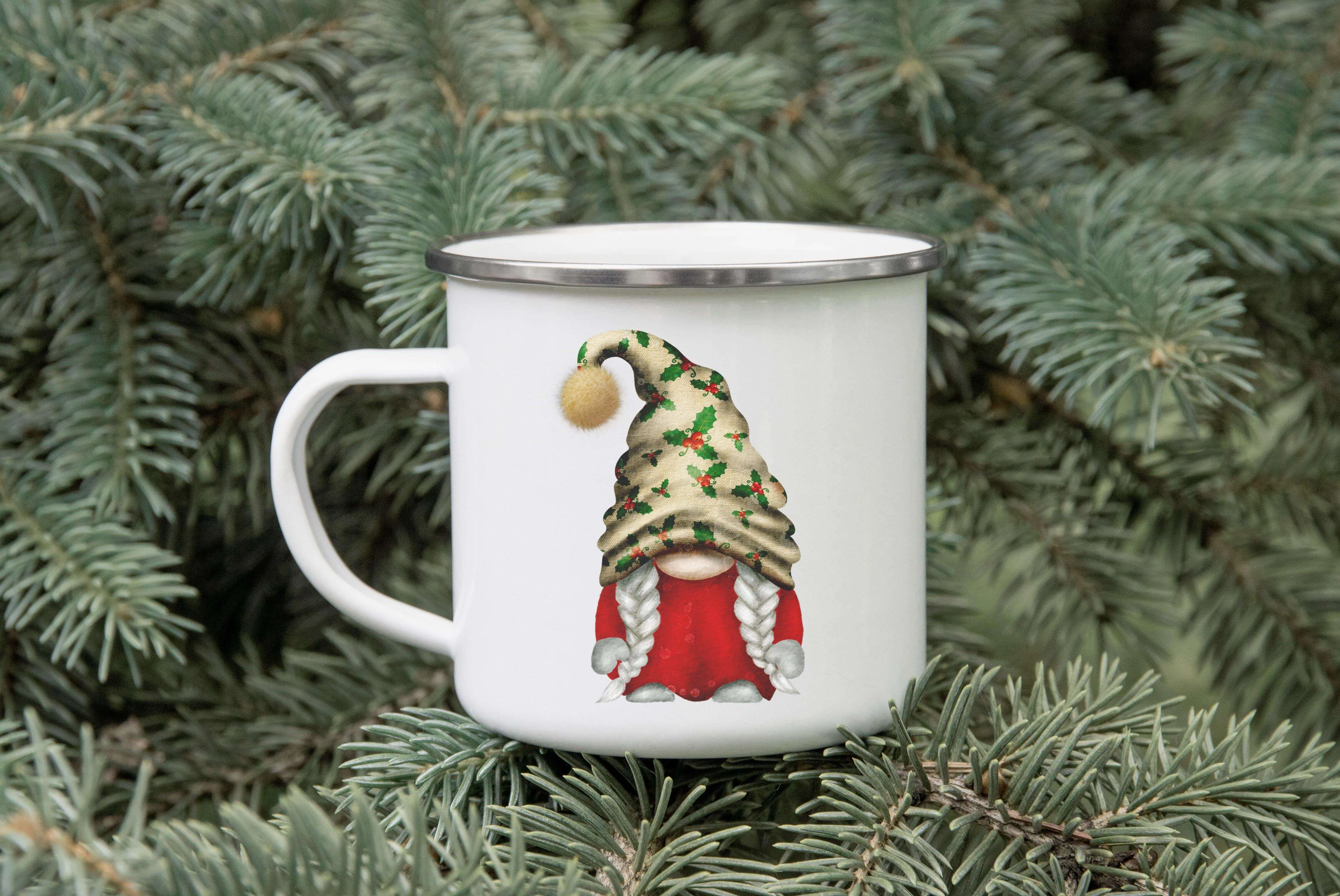 Gnome Christmas Enamel Mug