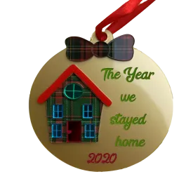 Gold Christmas keepsake ornament 2020