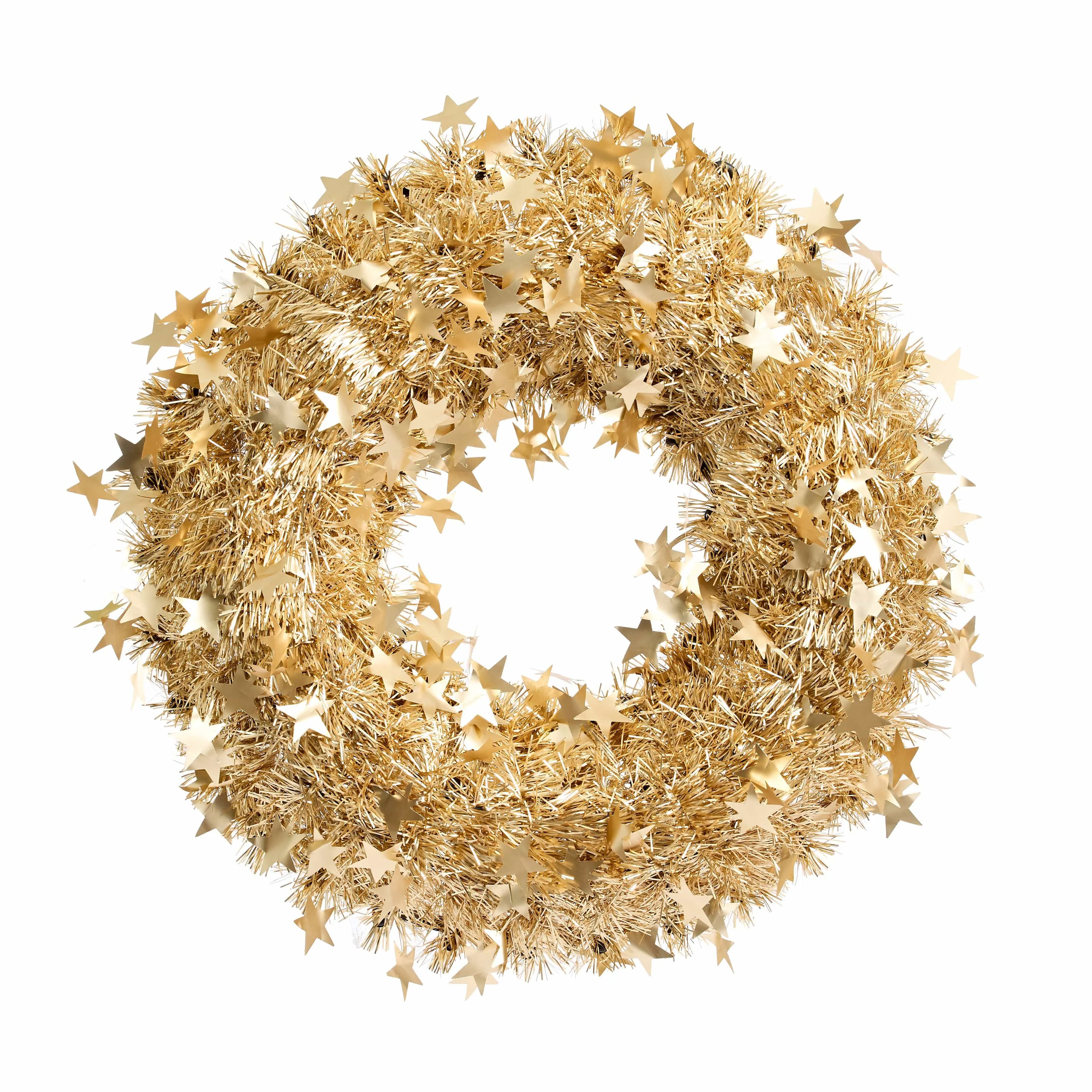 Gold Tinsel Wreath (45cm)