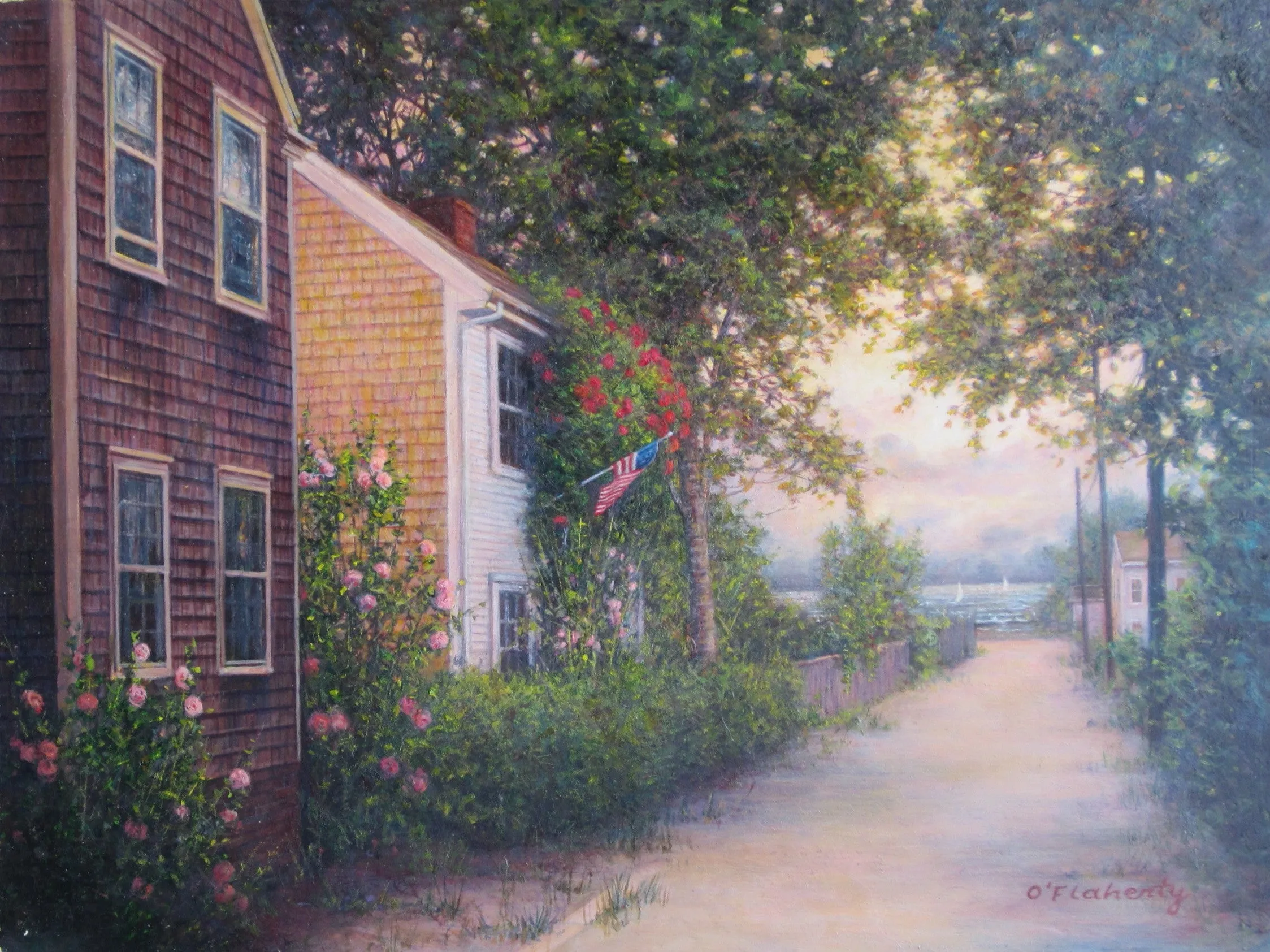 GOLDEN SUMMER DAYS by Roderick O'Flaherty - Painting of Nantucket