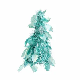 Green Iridescent Tinsel Tree (26cm)